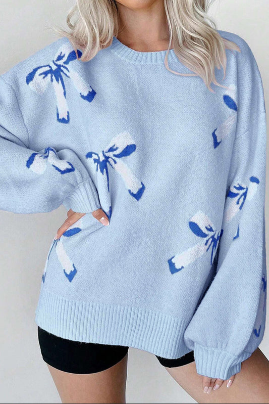 Blue Bow Sweater FB