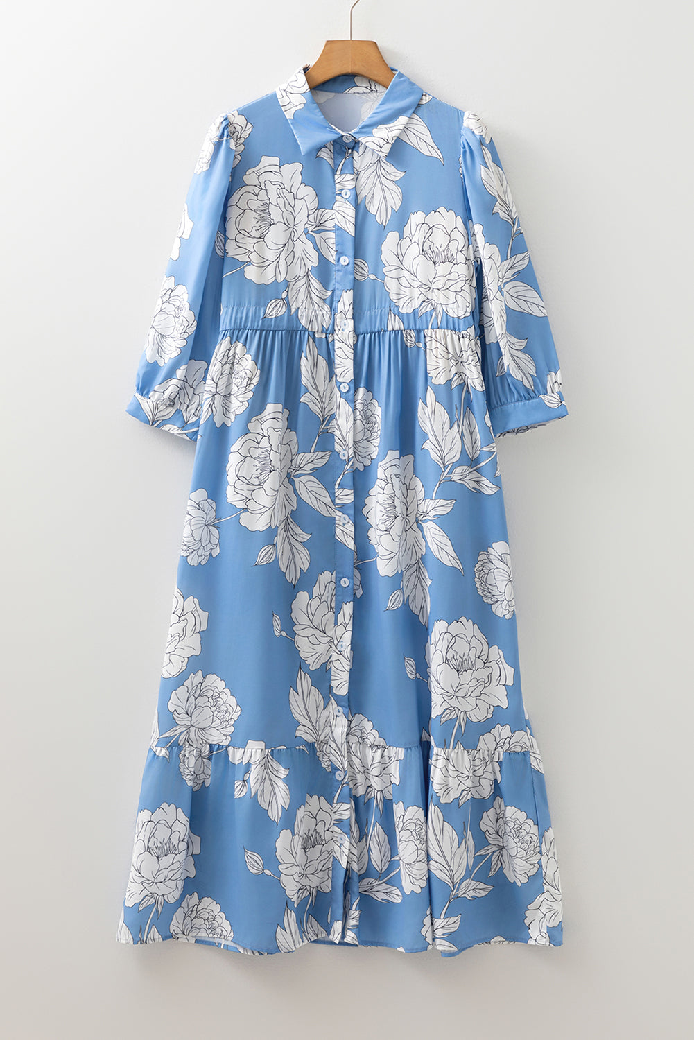 Blue Floral Fall Midi August.