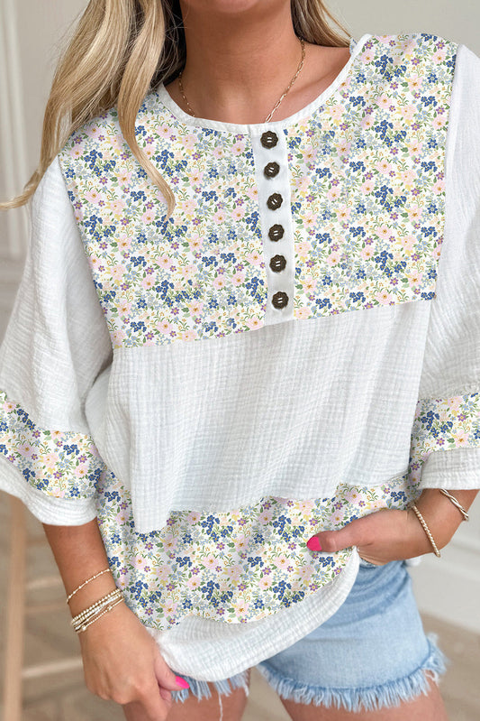 Floral Henley Blouse FB