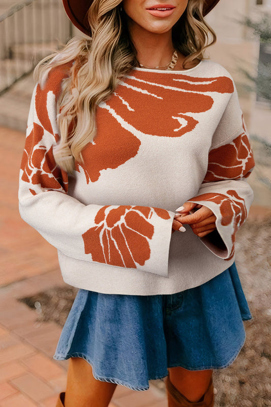 Bold Flower Baggy Sweater FB