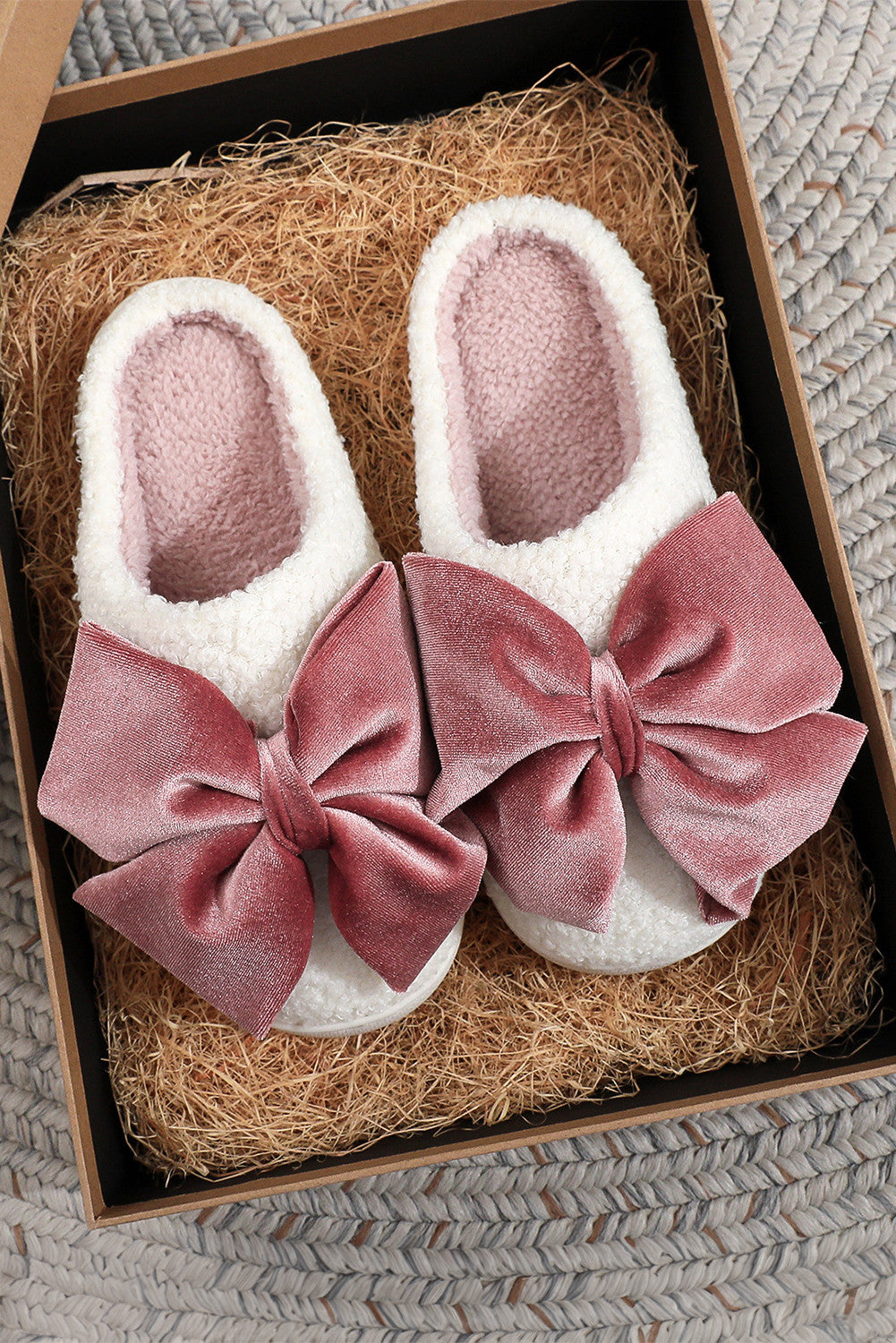 Bow Plush Slippers RTS