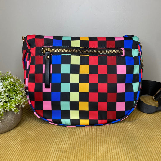 Roni - Nylon Crossbody - Colorful Checkered on Black
