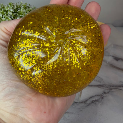 Squishy Toy - Viral Dumpling, Gold Glitter