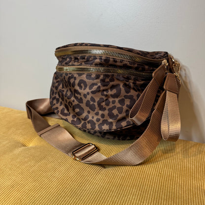 The Roni Nylon Crossbody - Animal Print Chocolate