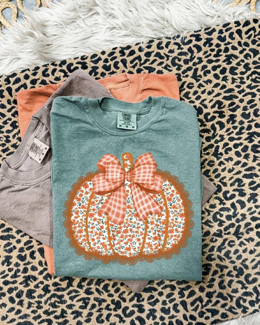 Fall Lace Pumpkin Comfort Colors Colorblast Graphic Tee