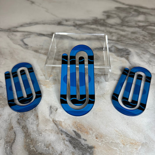 Jumbo Paperclip - Blue Crayon - PREORDER