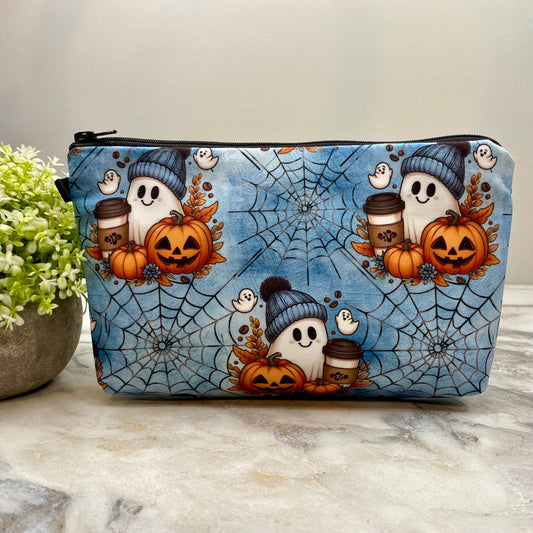 Pouch - Fall Pumpkin Ghost Coffee