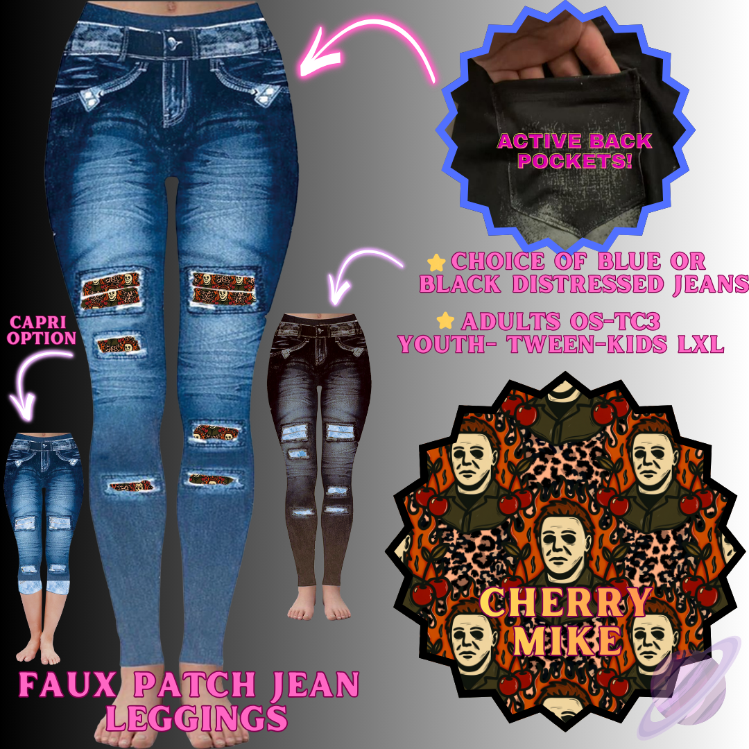 CHERRY MIKE-FAUX JEAN LEGGING-PREORDER CLOSING 12/2