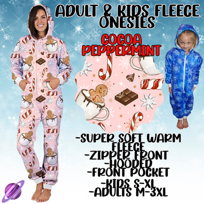 COCOA PEPPERMINT - ADULT & KIDS FLEECE ONESIES CLOSING 9/28