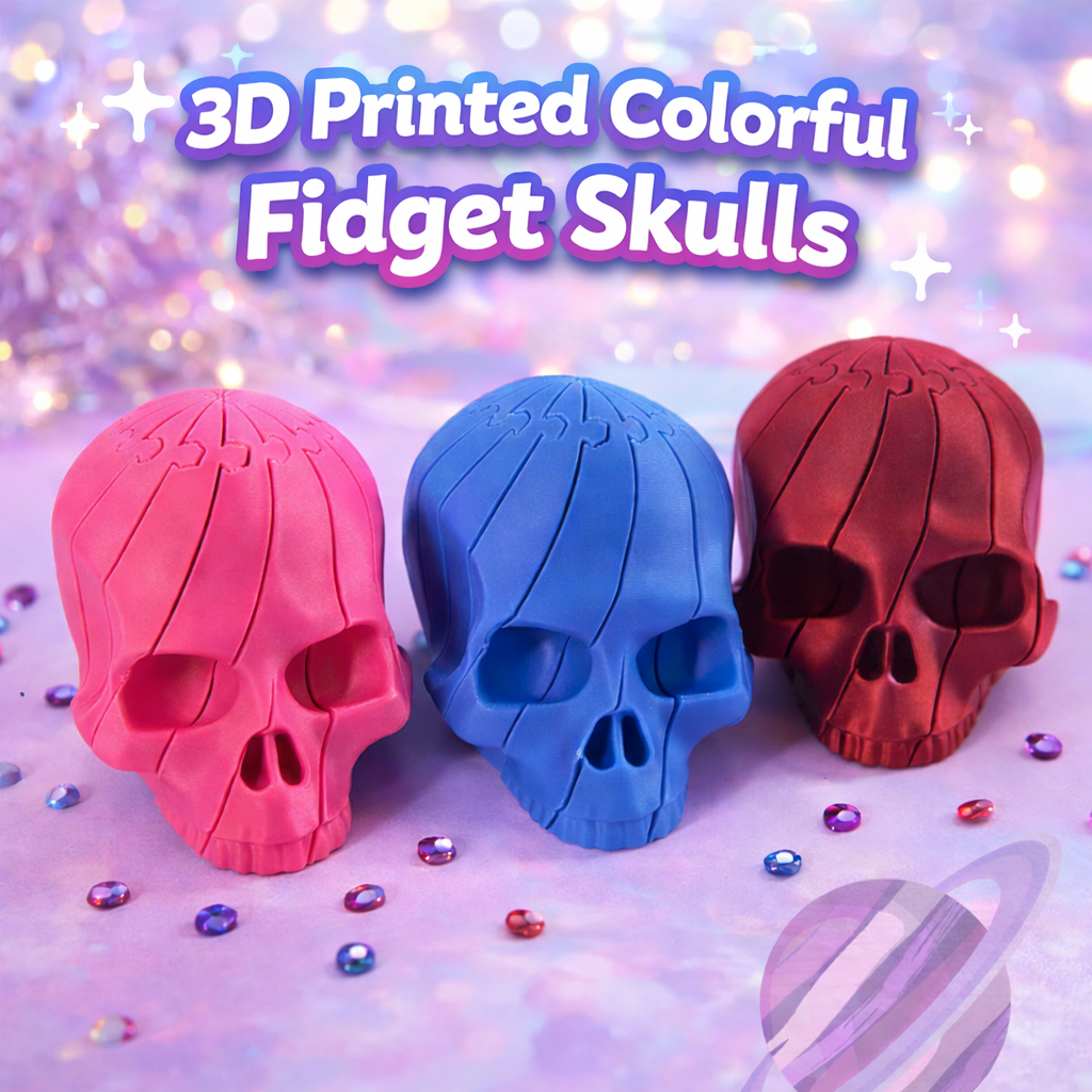 COLORFUL FIDGET SKULL- 3D PRINTED