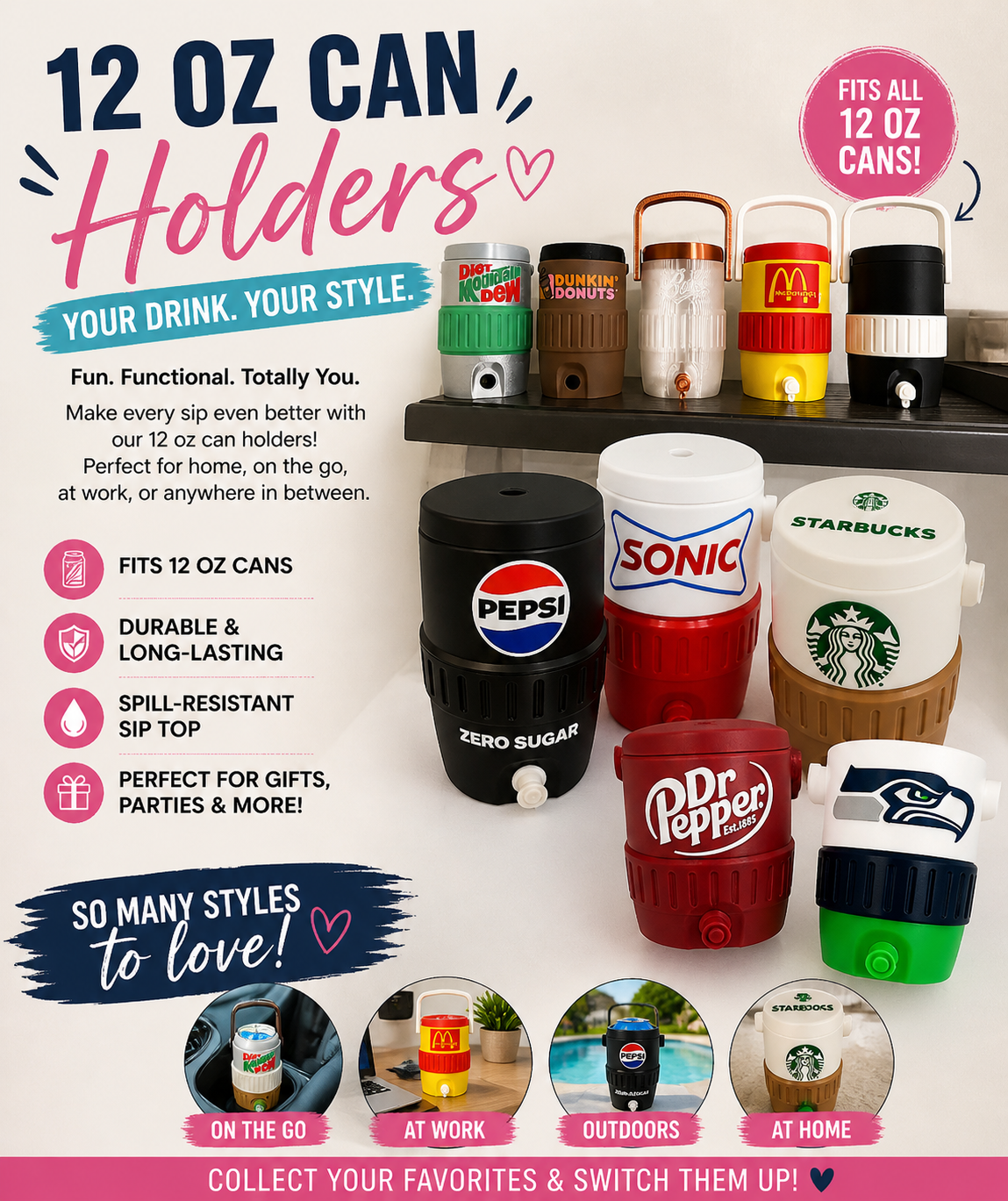 WITCHES -3D PRINTED 12 OZ CAN HOLDER