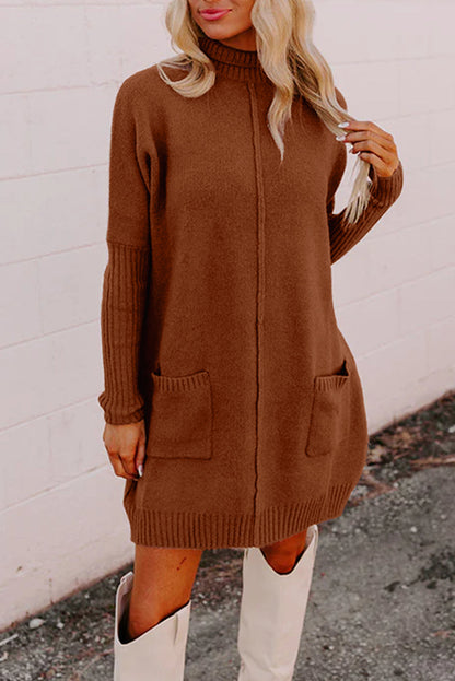 Chestnut Ribbed Sweater Dress September.