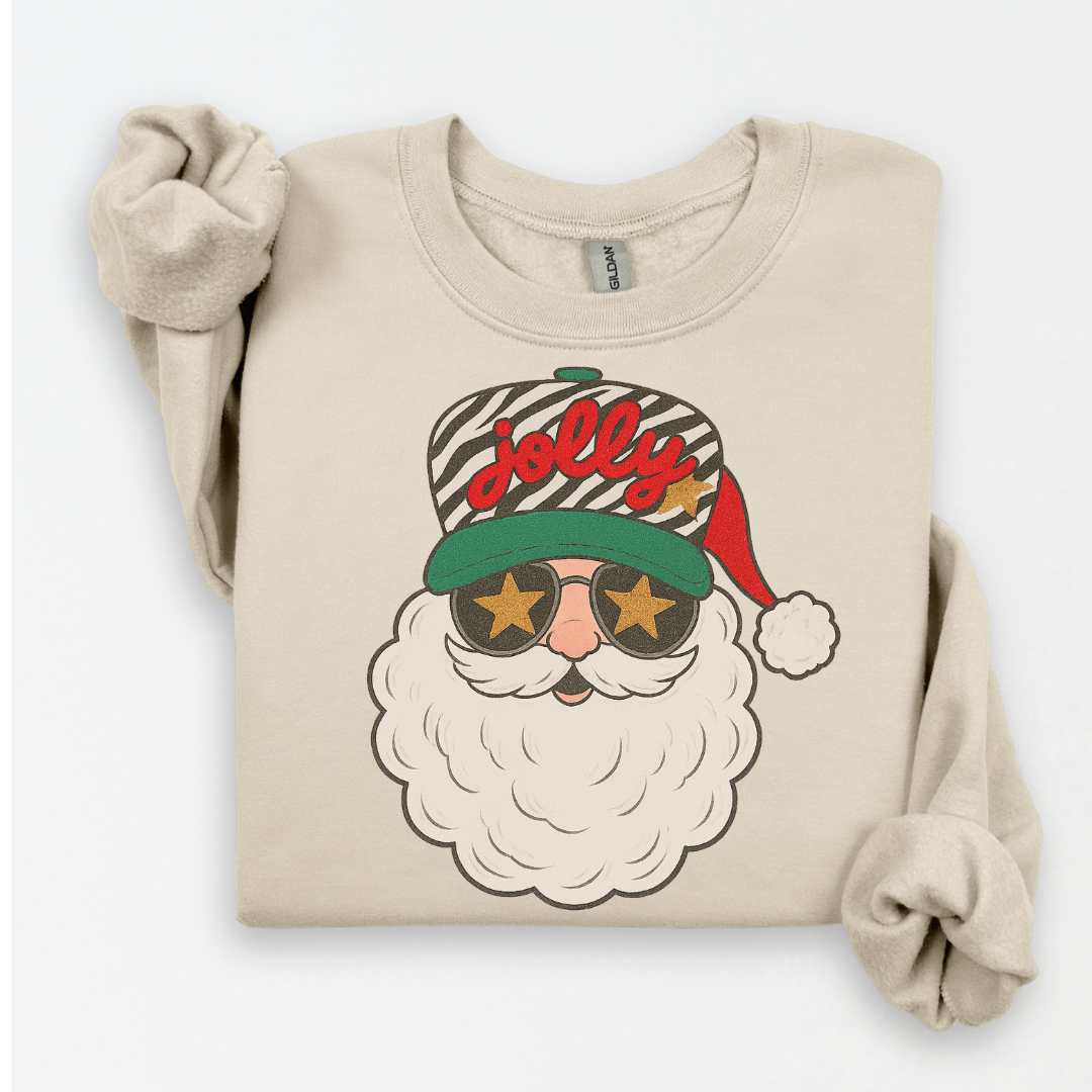 Santa--Zebra Trucker Hat Sweatshirt.