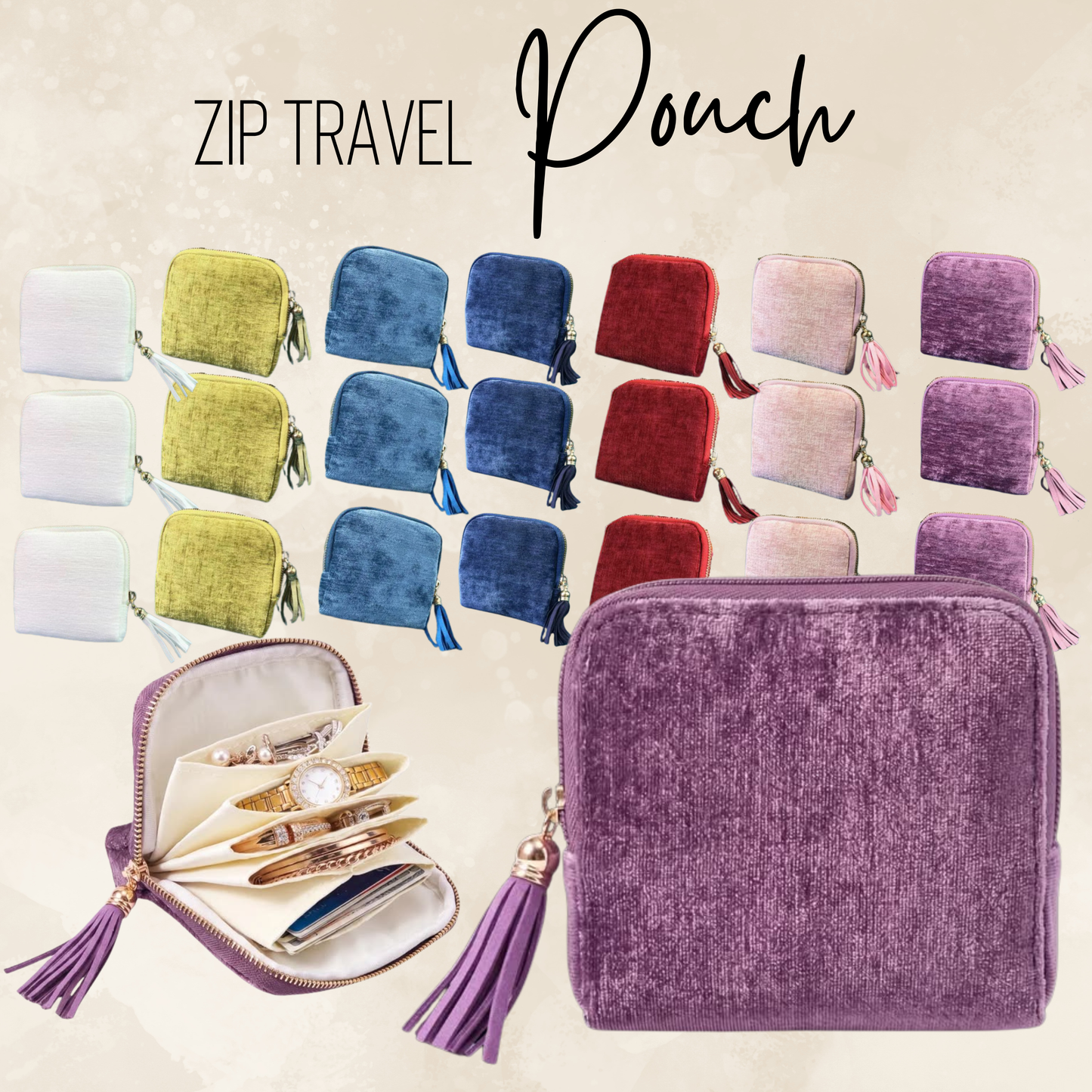 Zip Travel Pouch - Jewelry Storage - PREORDER