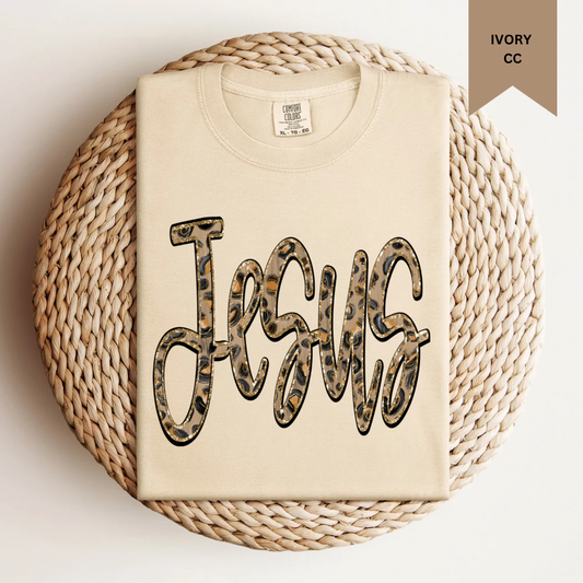 Jesus Leopard Print Tee.