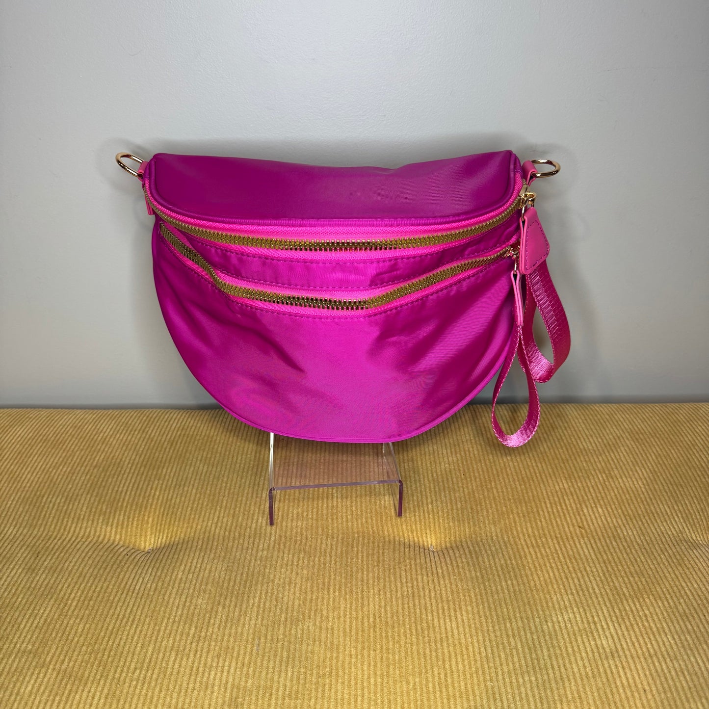 The Roni Nylon Crossbody - Solid Hot Pink