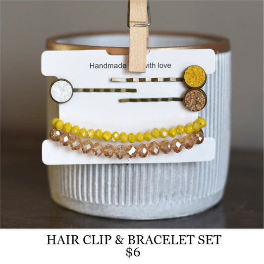 HAIR CLIP AND BRACELET SET