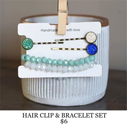 HAIR CLIP AND BRACELET SET