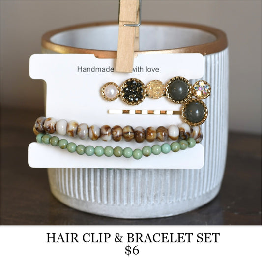HAIR CLIP AND BRACELET SET