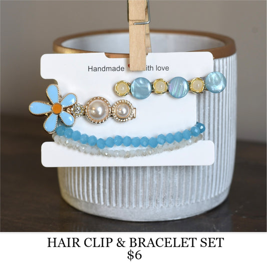 HAIR CLIP AND BRACELET SET