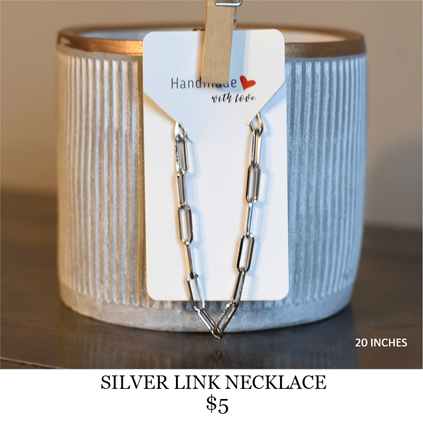 SILVER LINK NECKLACE