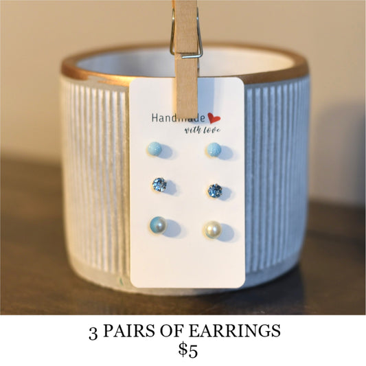 3 PAIRS OF EARRINGS