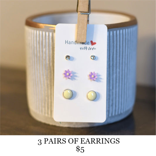 3 PAIRS OF EARRINGS