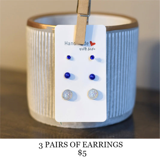 3 PAIRS OF EARRINGS