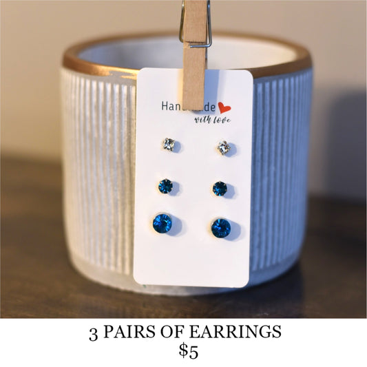 3 PAIRS OF EARRINGS