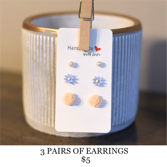3 PAIRS OF EARRINGS