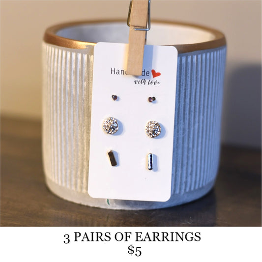 3 PAIRS OF EARRINGS