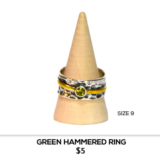 GREEN HAMMERED RING