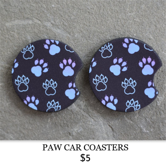 PAW CAR COASTERS