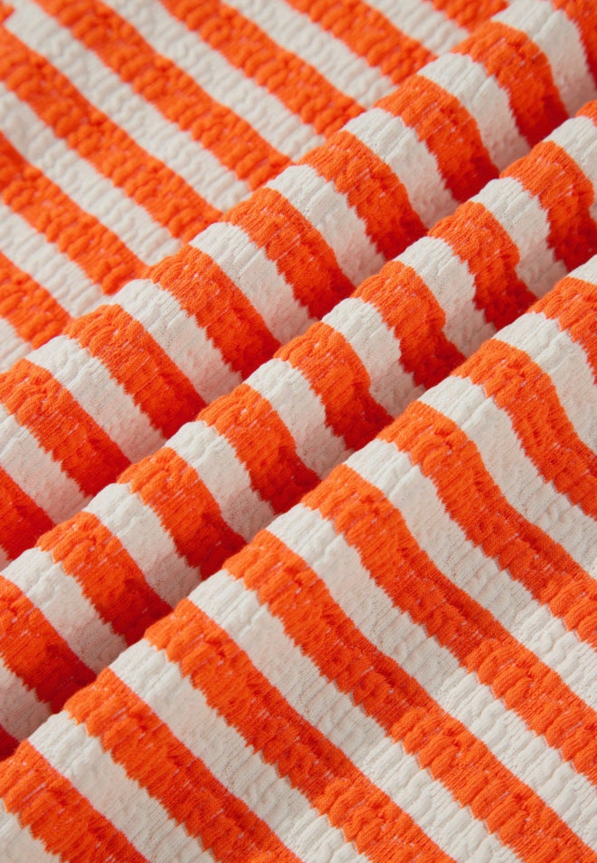 Orange Stripe Textured Top