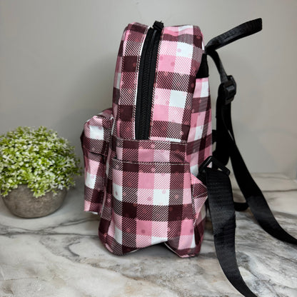 Mini Backpack - Valentine’s Day Pink Plaid