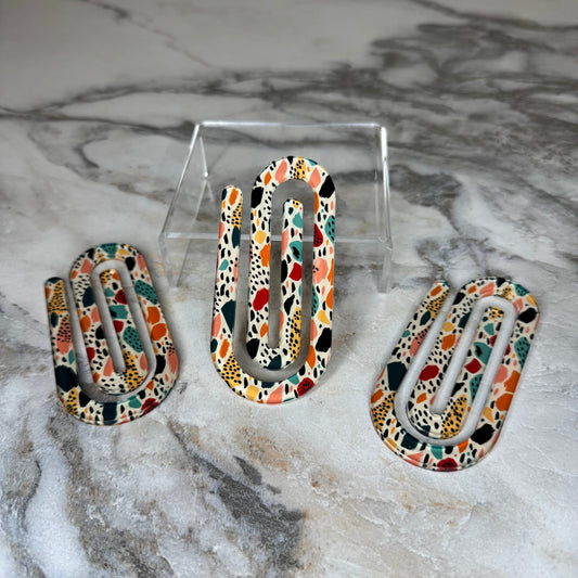 Jumbo Paperclip - Abstract Stones Brush Stroke - PREORDER