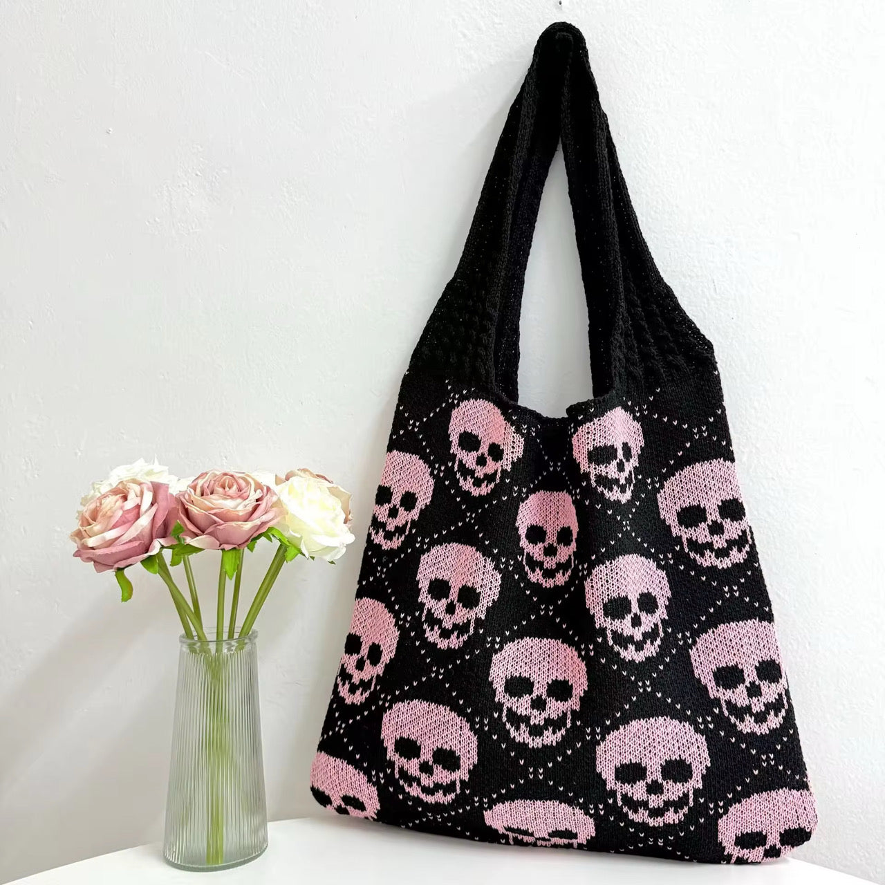 Tote Bag - Knit Sweater - Halloween Skull - PREORDER 8/18-8/21