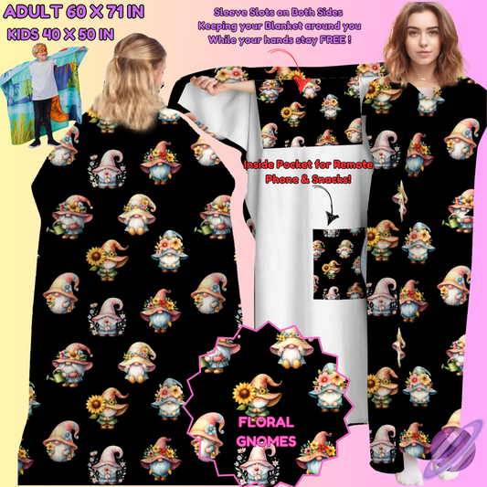 WEARABLE THROW RUN-FLORAL GNOMES-PREORDER CLOSING 8/31