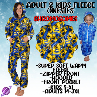FLORAL CHROMOSOMES - ADULT & KIDS FLEECE ONESIES CLOSING 9/28