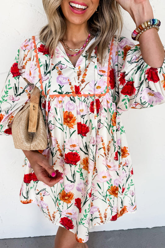 Floral Ricrac Trim Dress RTS