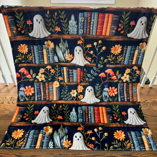 Blanket - Halloween - Ghost Bookshelf - PREORDER