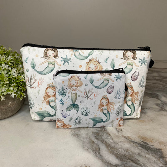 Pouch & Mini Pouch Bundled Set - Ocean Mermaids