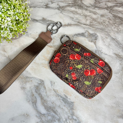 Rue - Nylon Wristlet Wallet - Animal Brown Cherry