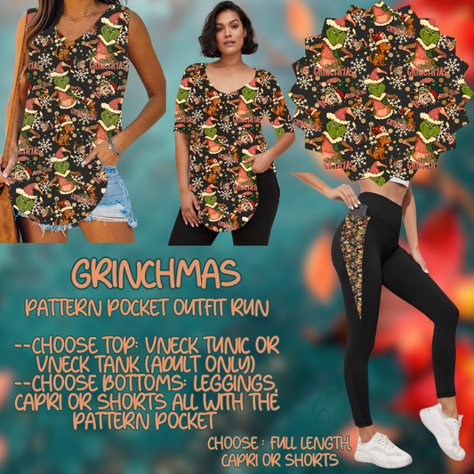 GRINCHMAS - PATTERN POCKET OUTFIT RUN 14 CLOSING 10/4