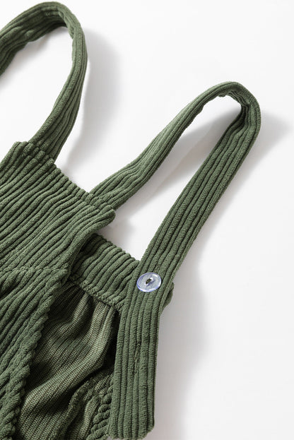 Green Corduroy Loose Overalls RTS