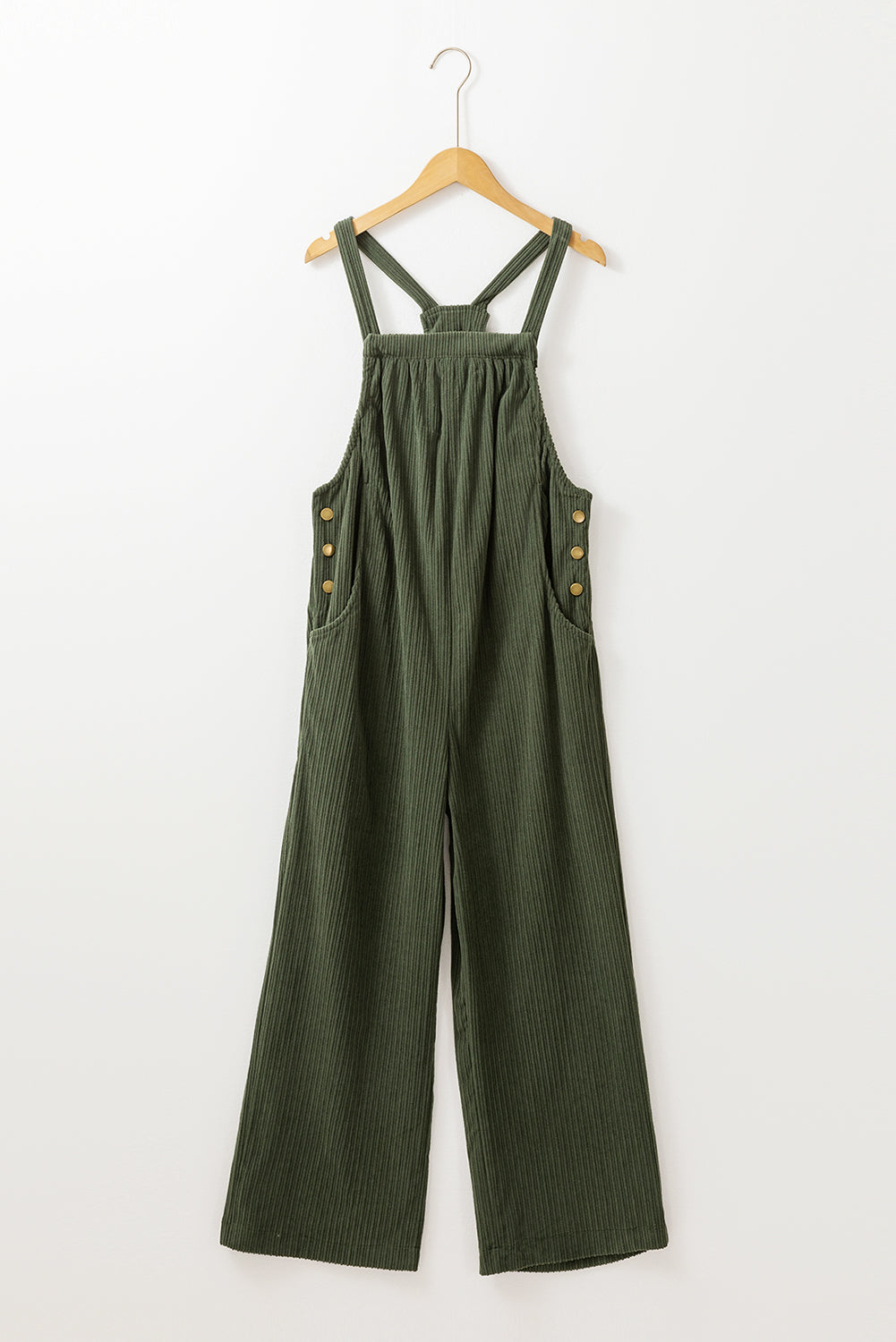 Green Corduroy Loose Overalls RTS
