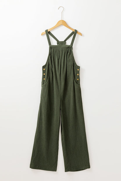 Green Corduroy Loose Overalls RTS