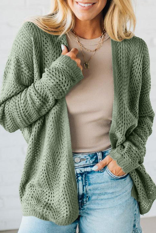 Green Scallop Edge Cardigan August.