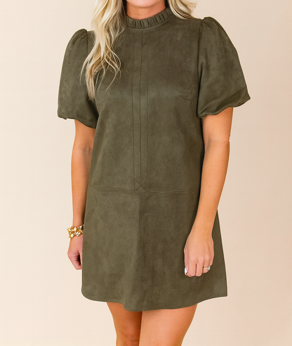 Green Frilled Mini Dress RTS