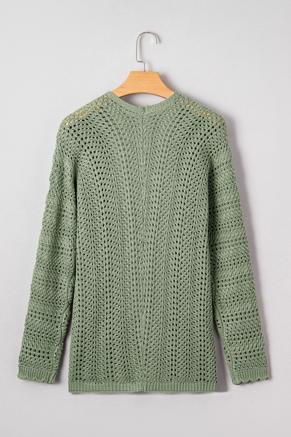 Green Scallop Edge Cardigan August.